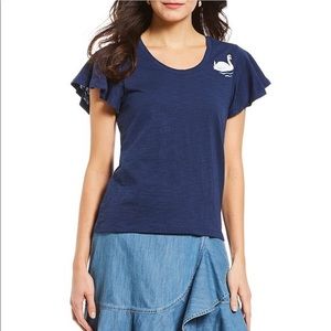 Draper James navy swan shirt